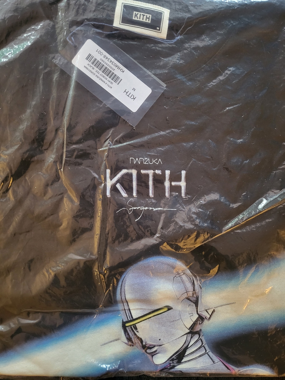 KITH X Sorayama Black Graphic Tee with Futuristic Illustration